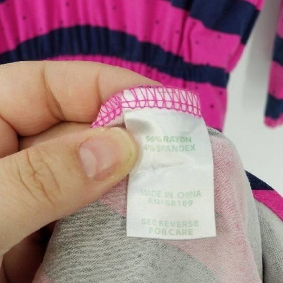 Lilly Pulitzer Beckett Stripe Balloon Sleeve Cinch Waist Dress Pink Blue Size XS - Picture 6 of 8